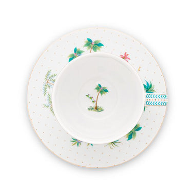 Pip Studio Jolie Dots Set of 2 Cups & Saucers - White & Gold